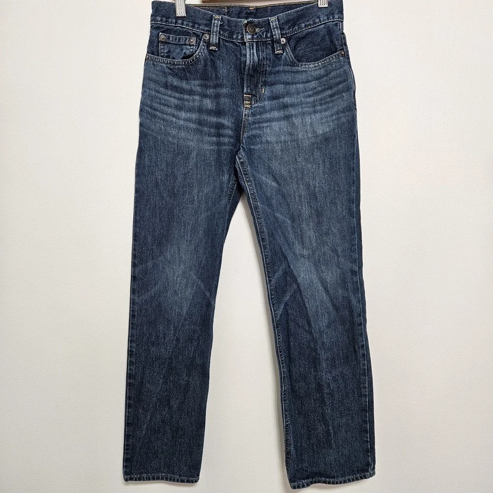 Polo Ralph Lauren Straight Leg Distressed Jeans Boys sz 12 Med Wash Blue VTG?